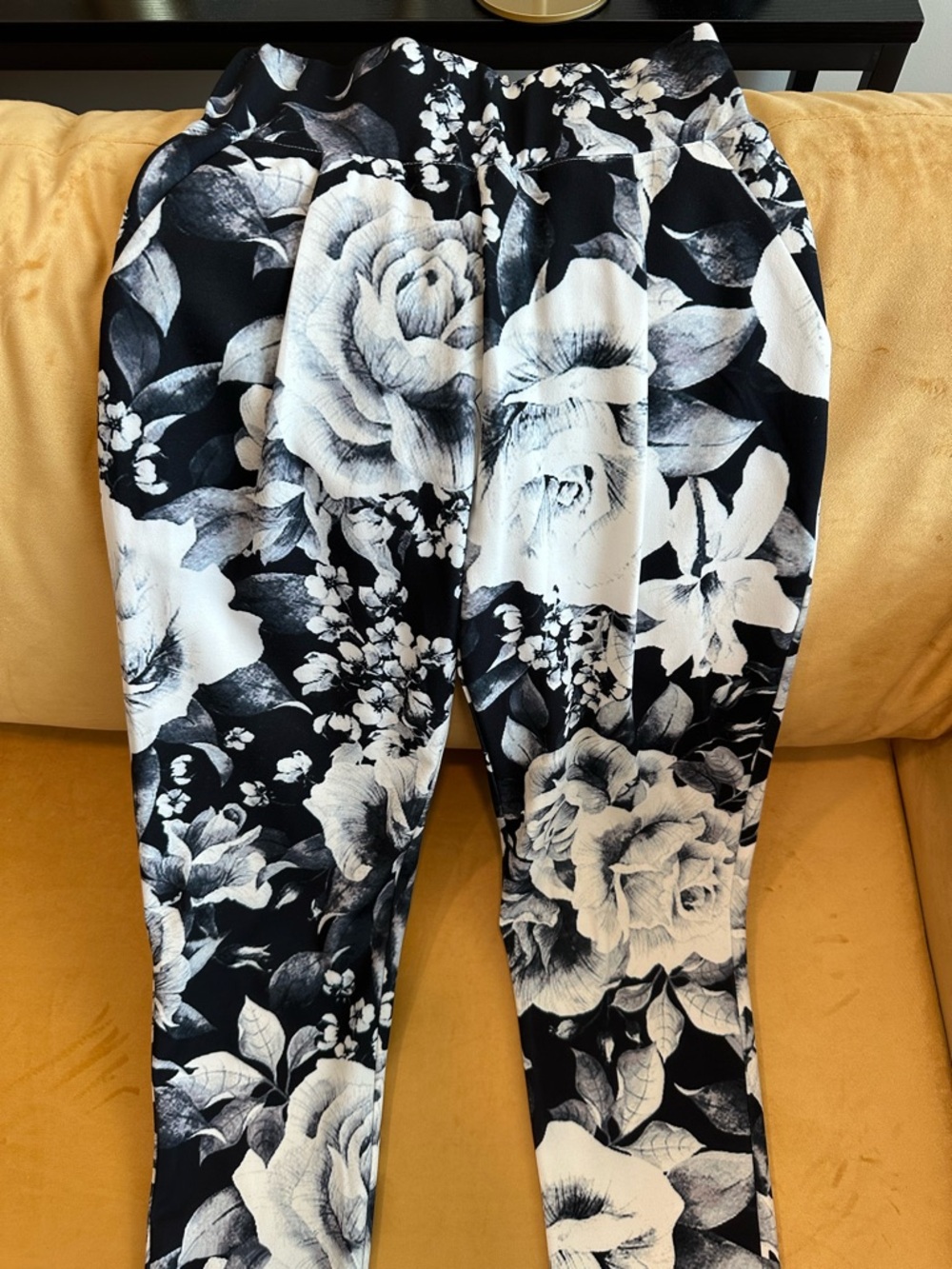 Rise of Dawn Black & White Floral Print Pants